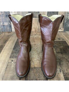Cowtown Vintage Brown Round Toe Western Cowboy Boots Mens 12 D
